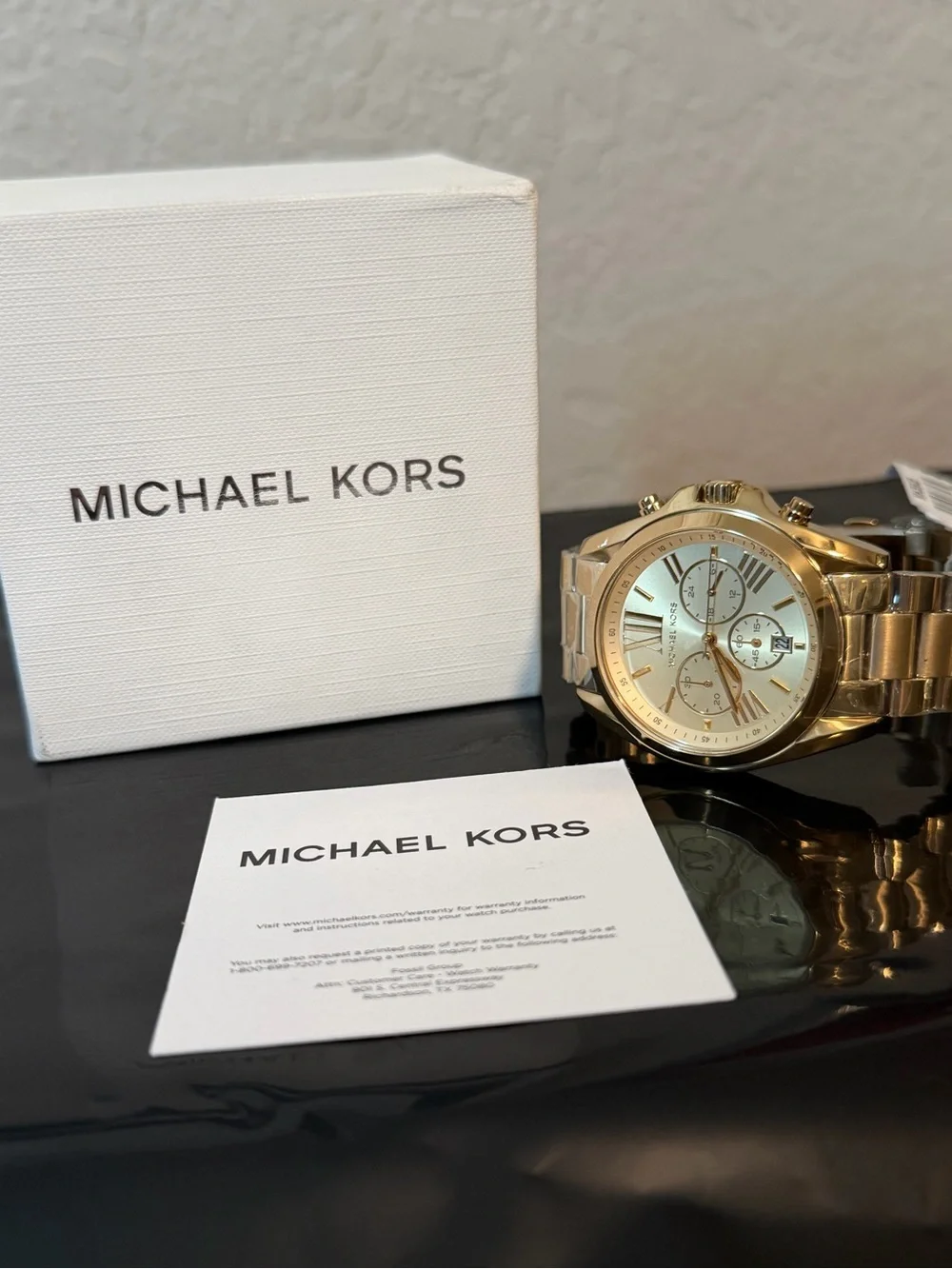 NWT Michael Kors Bradshaw Gold Chronograph Watch • MK5605